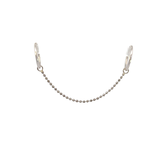 1mm Diamond Cut Bead - 14k White Gold - Single Draping Chain
