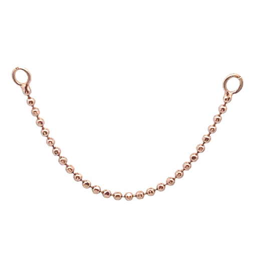 1mm Diamond Cut Bead - 14k Rose Gold - Single Draping Chain